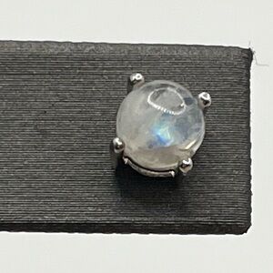 Sterling Silver Rainbow Moonstone Stud Earrings.    M